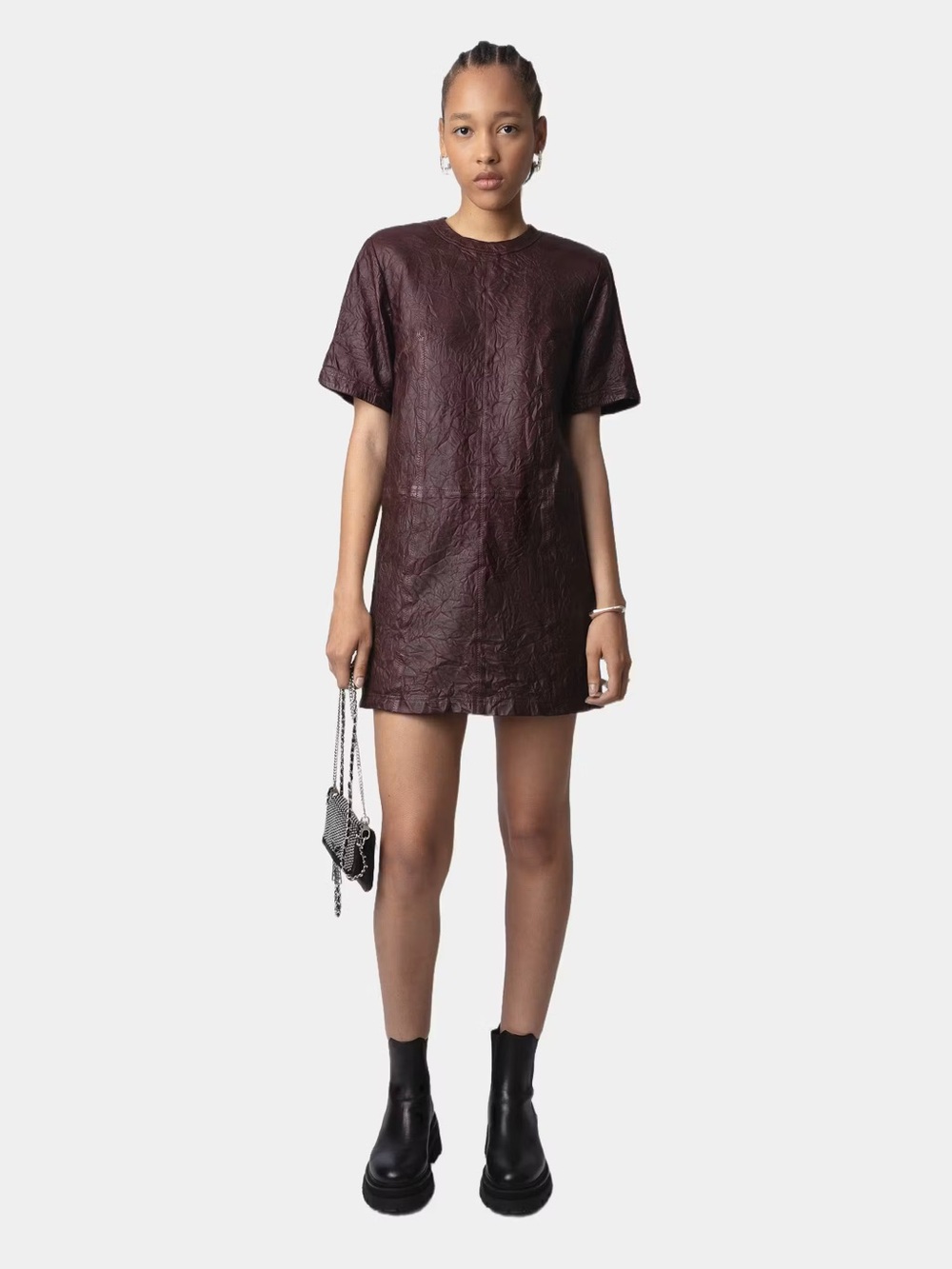 Zadig & Voltaire Riddy Crinkled Leather Dress